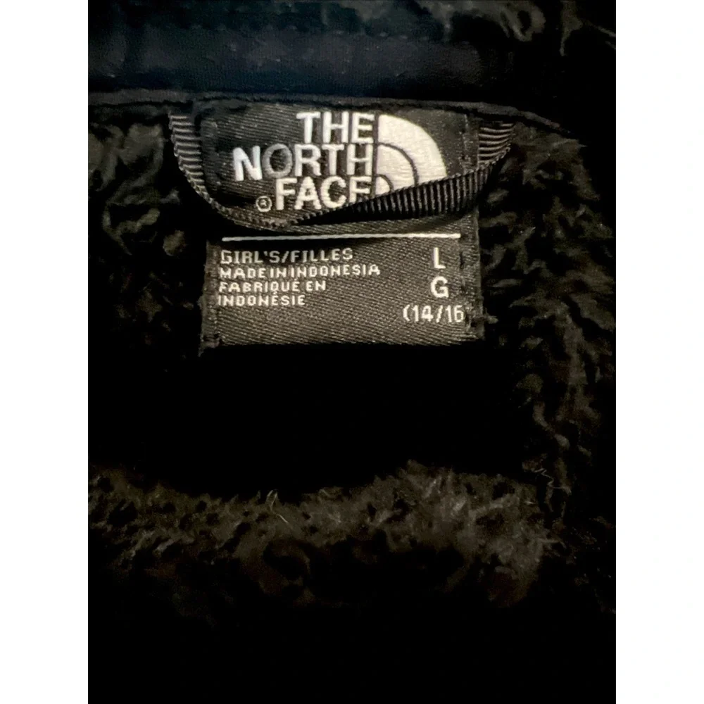 The North Face‎ Girls Fleece Jacket Black Full Zip Size Large 14 16